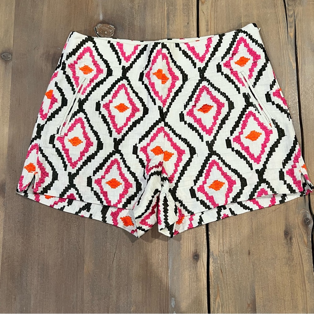 Women’s Ann Taylor LOFT The Riviera Short Tribal Aztec Linen Shorts